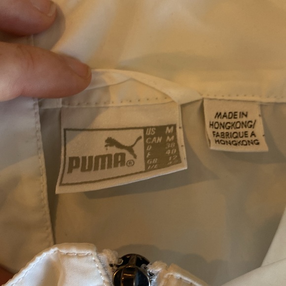 PUMA White Track Full Zip Windbreaker, Mock neck, Women’s size M - Picture 8 of 12